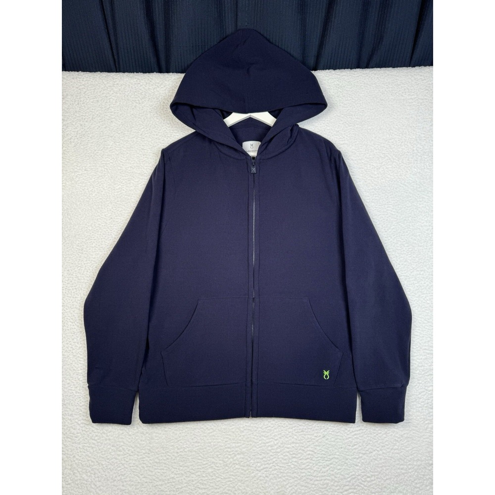 DUDLEY STEPHENS Full Zip Hoodie Polyester Terry Fleece Navy Blue - Men's Small
